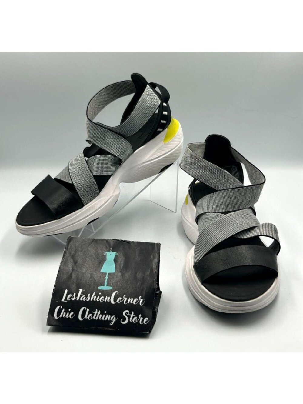 Sorel Women's Grey Black Explorer Blitz Wedge Strappy Sandals Size 9.5 3336